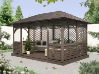 Деревянная веранда Аура XL размер 3Х4,5 №7