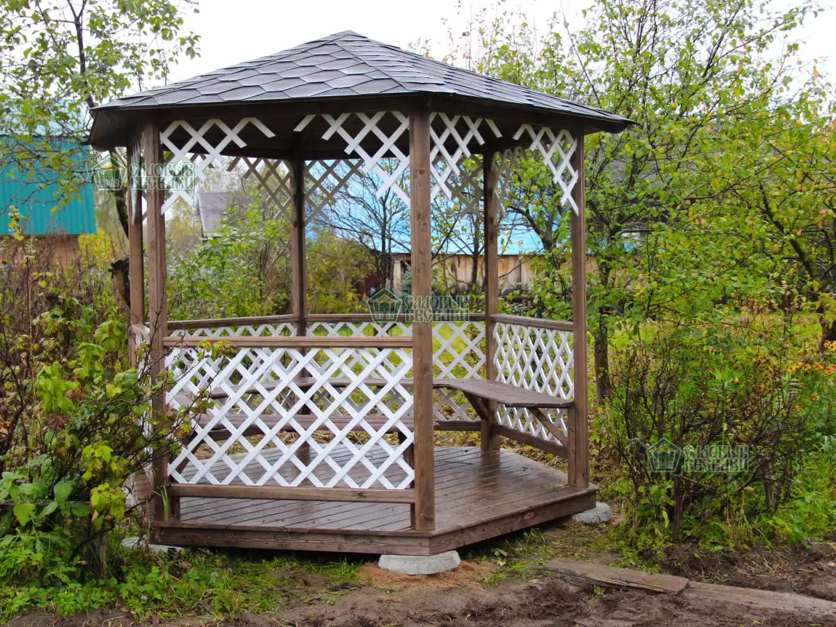 Беседка без сборки \"Белая сетка\"