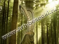 Скульптура из дерева "Горный козел"