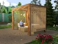 Пергола 2х3,5 м Беседка-пергола с крышей из поликарбоната