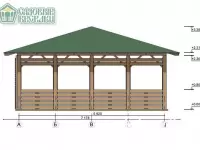 Веранда деревянная "Калифорния" 6х9м
