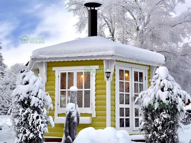 Гриль беседка из дерева Лайм 9,5м2 №10