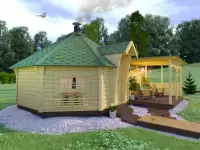 Гриль домик Premium Гранд 5 Комбинированный с открытой верандой 34м2 №3