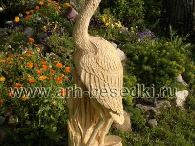 Деревянная скульптура "Цапля"