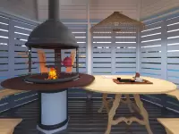 Беседка "Blue house" с грилем интерьер