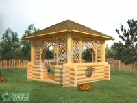 Квадратная рубленая беседка