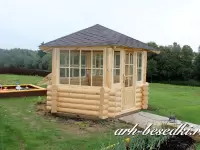 Беседка шестиугольная с остеклением