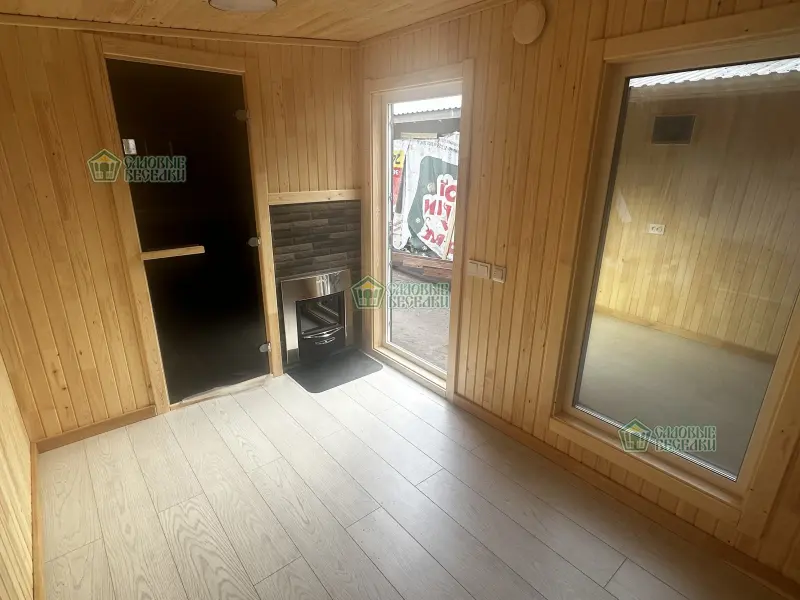 Баня Север 6х2,5 комплектация Premium интерьер фото 1
