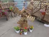 Мельница декоративная из дерева малая