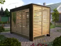 Пергола в стиле LOFT с жалюзи из дерева