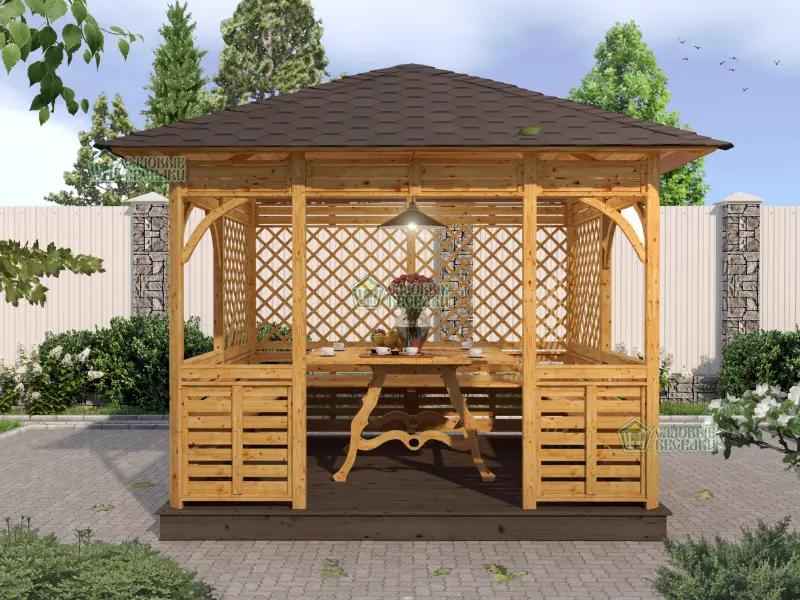 Квадратная беседка Аура размер 3Х3 №2