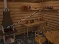 Беседка рубленная, застекленная, зимняя