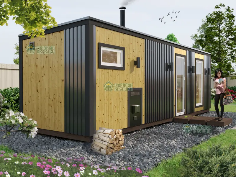 Каркасная баня ”Скандинавия плюс” 2,5х8 фото 3