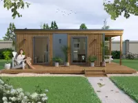 Каркасная мобильная баня 2,4х7 №1