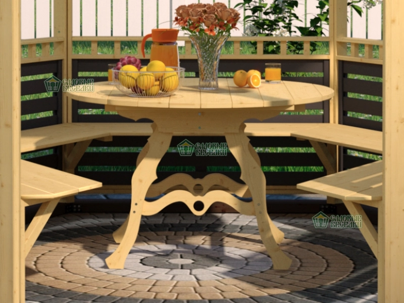 Стол круглый для беседки 