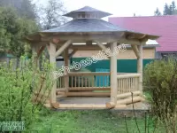 Беседка из бревна в китайском стиле