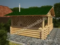 Рубленная веранда из бревна