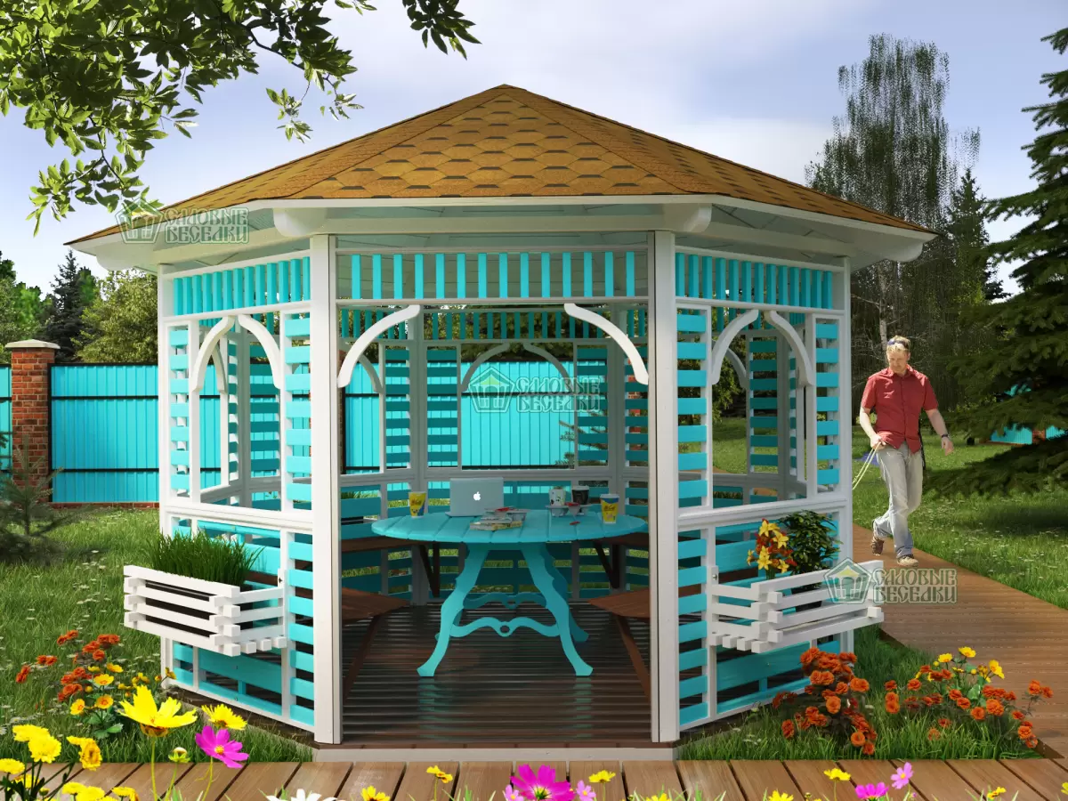 Беседка восьмиугольная \"Лазурная\"