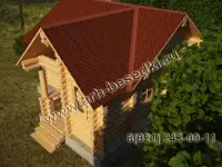 Сруб бани с крыльцом и тамбуром