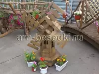 Мельница декоративная из дерева малая