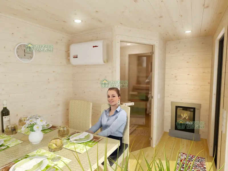 Баня «Скандинавия» с душевой фото 7