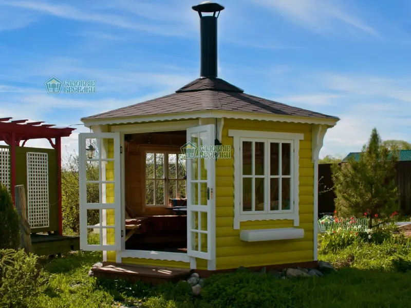 Гриль беседка из дерева Лайм 9,5м2 №6