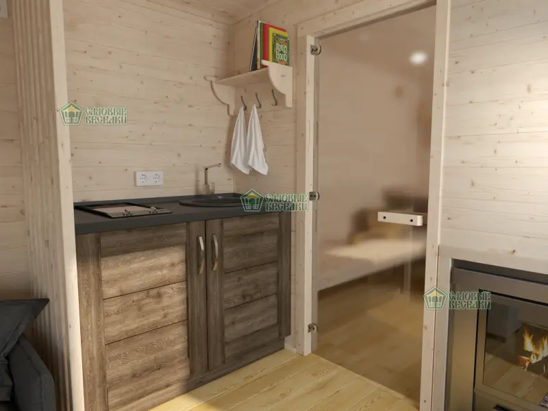 Баня каркасная Север фото интерьер № 6