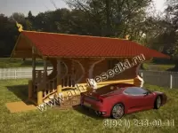 Баня с резным крыльцом. Проект №16