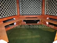 Беседка рубленная, шестигранная