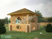 Квадратная рубленая беседка