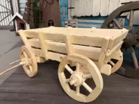 Садовая декоративная телега, макет телеги из дерева