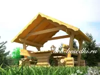 Беседка-навес со столом и лавками 2х3