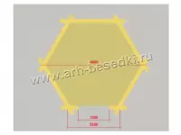 Беседка рубленная, шестигранная