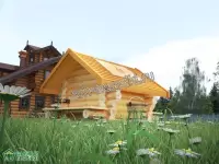 Рубленый колодец с крышей