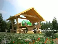 Беседка-навес со столом и лавками 2х3