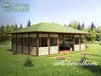 Веранда деревянная "Калифорния" 6х9м