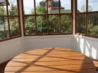 Беседка застекленная, цвет Белый и Махагон