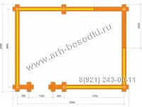 Рубленная веранда из бревна