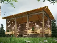 Беседка в ЛОФТ стиле «Country house» из архангельской сосны