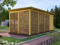 Веранда из дерева с подсобным помещением 3х6 метра №5