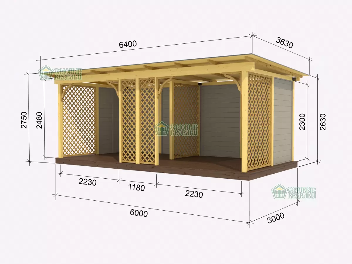 Веранда в современном стиле «GREEN HOUSE» чертеж