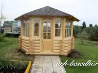 Беседка шестиугольная с остеклением