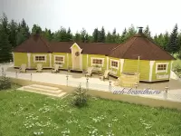 Гриль домик с баней "Гриль комплекс Дабл" 45 м2.