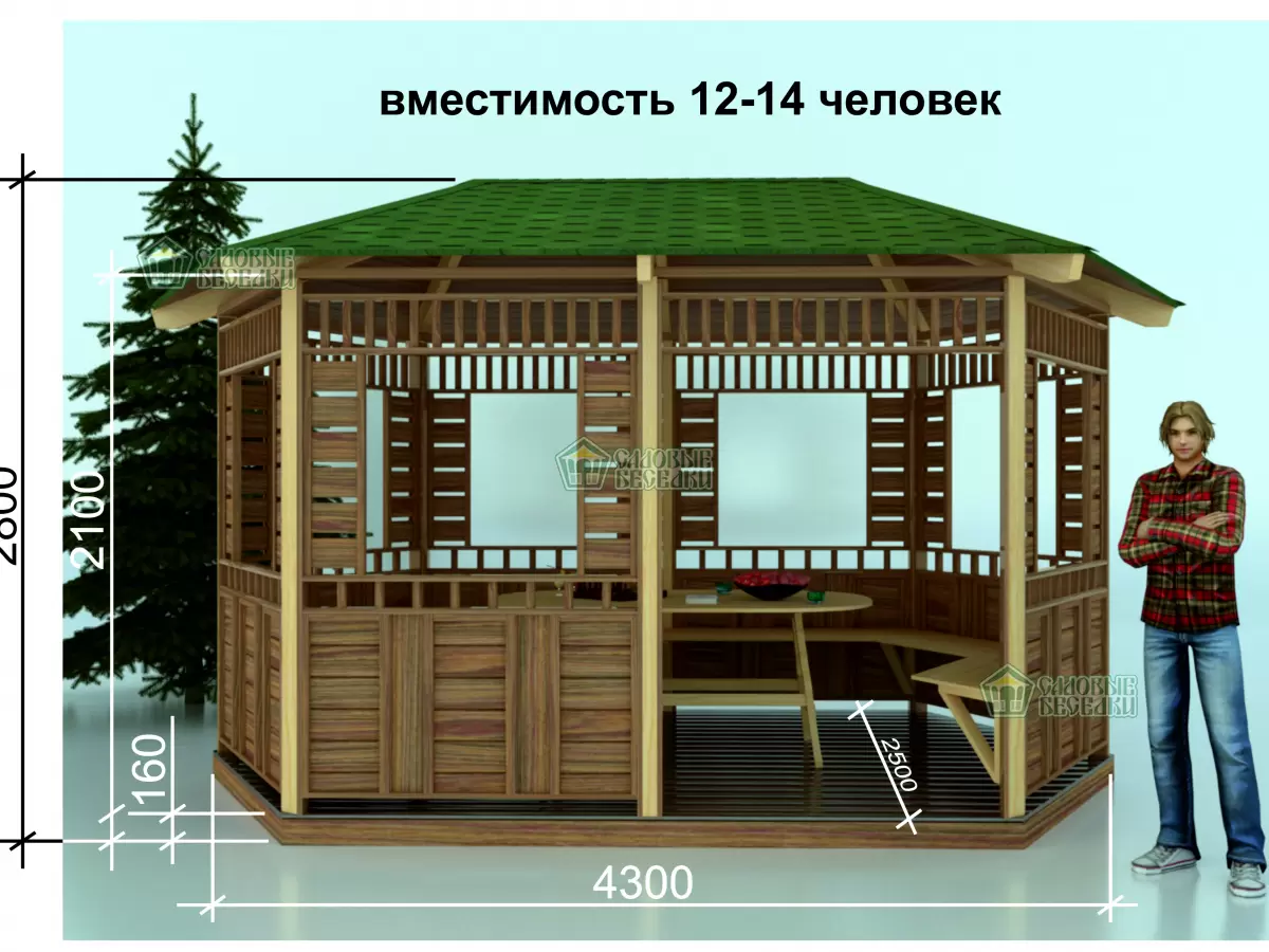 беседка чертеж