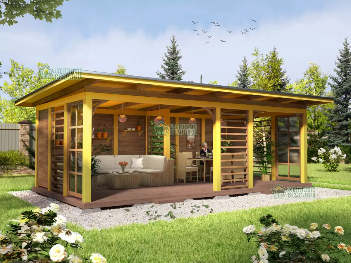 Беседка-веранда Октавия 3,7х7,5м №2