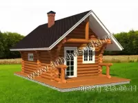 Сруб бани из бревна с крыльцом