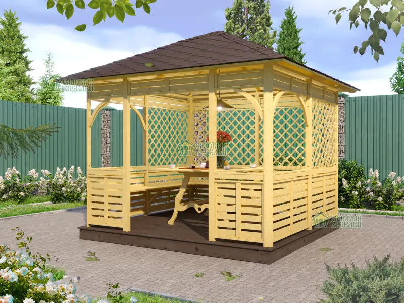Квадратная беседка Аура размер 3Х3 №7
