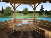 Беседка для дачи в стиле лофт интерьер